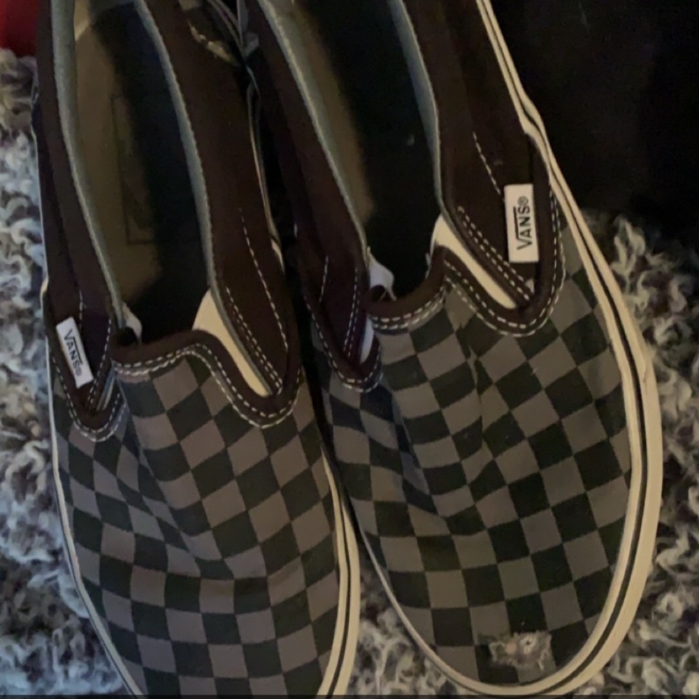 Grey & Black Checkered Vans